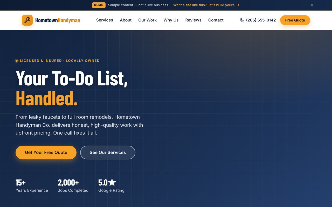Hometown Handyman Co. website